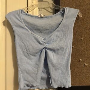 Cotton On Sky Blue Knotted Crop Top
